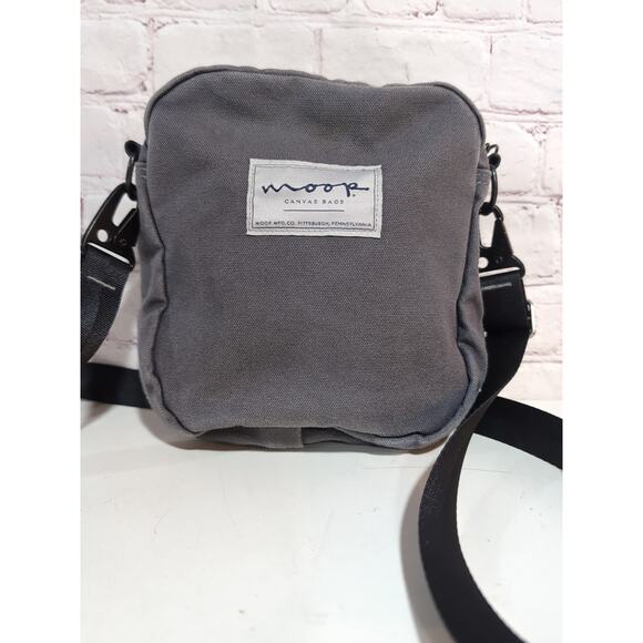 Moop Canvas Small Crossbody Bag Shark Blue Gray Convertible - Picture 1 of 11